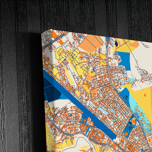 Portoviejo Ecuador Colorful City Map Canvas Print Detail