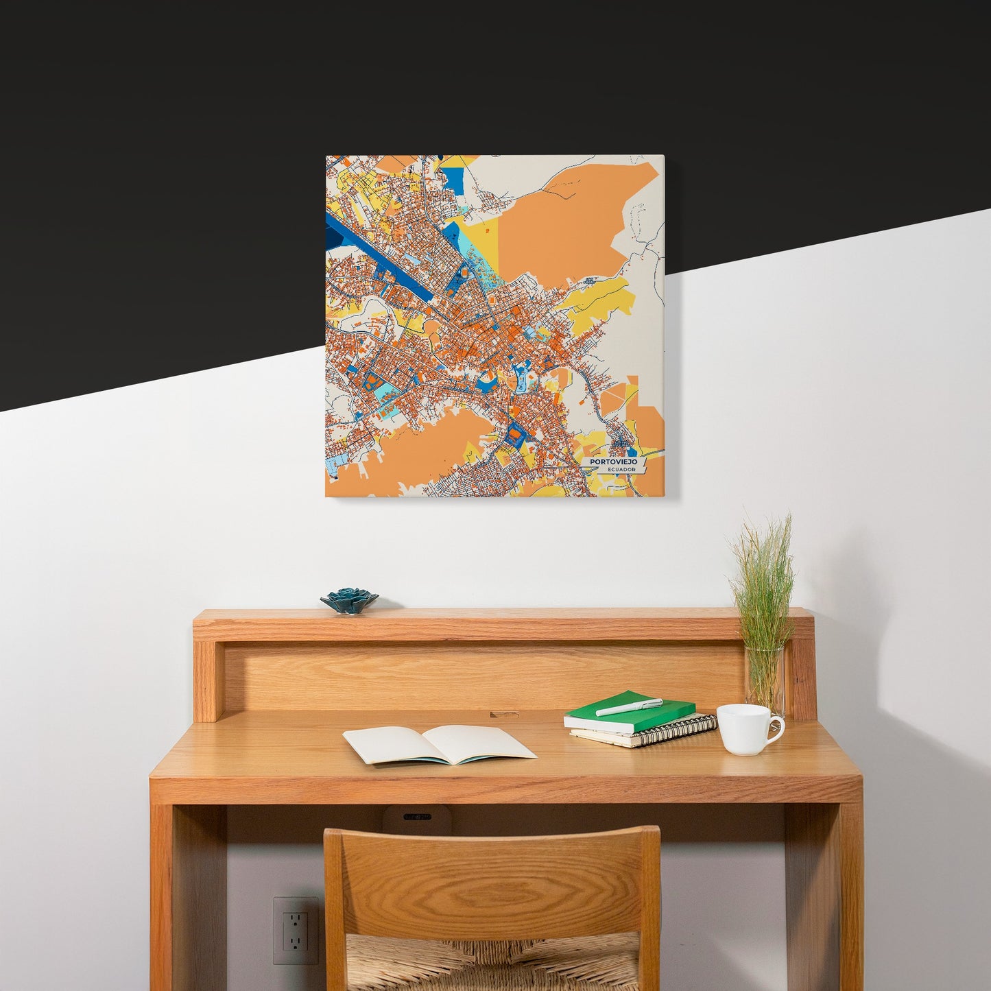 Portoviejo Ecuador Colorful City Map Canvas Print Scene