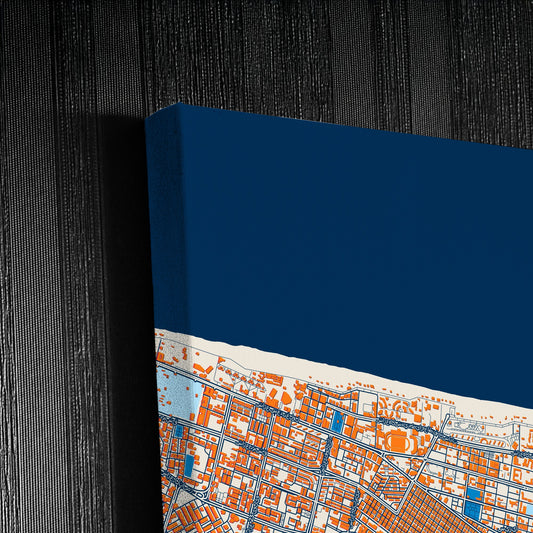 Port Said Egypt Colorful City Map Canvas Print Detail