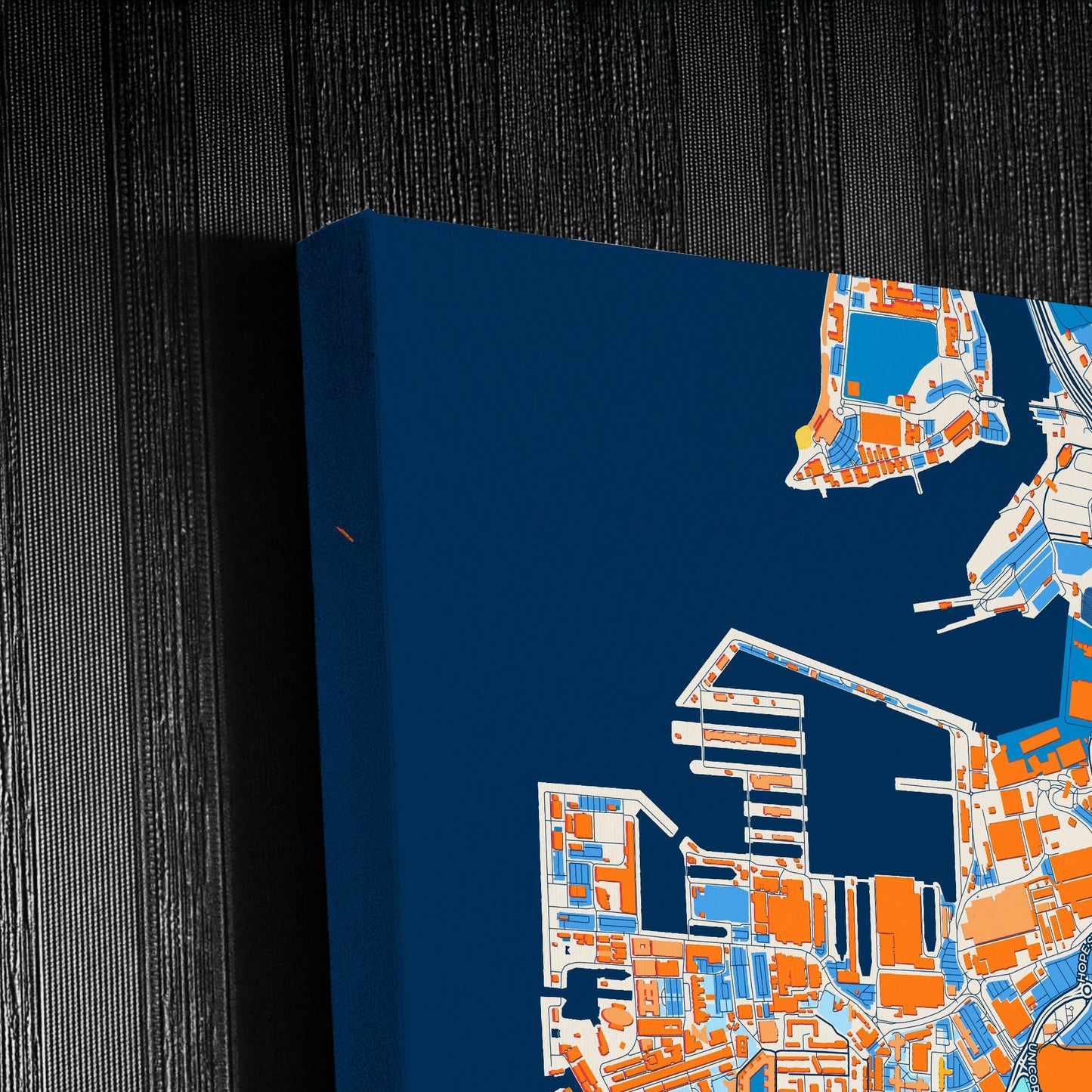 Portsmouth England Colorful City Map Canvas Print Detail
