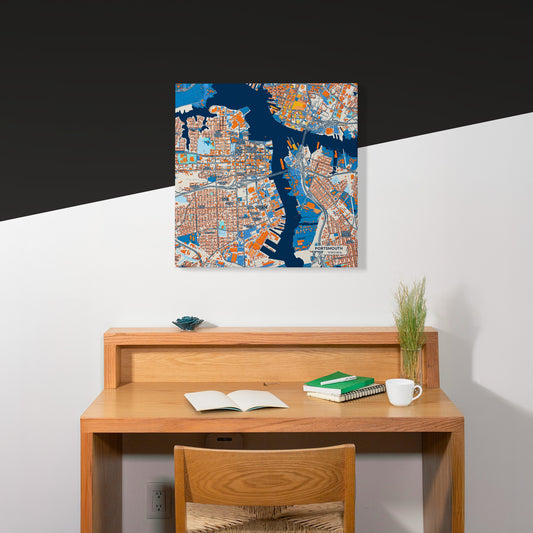 Portsmouth Virginia Colorful City Map Canvas Print Scene
