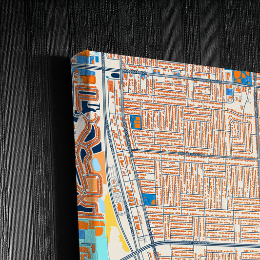Port St. Lucie Florida Colorful City Map Canvas Print Detail