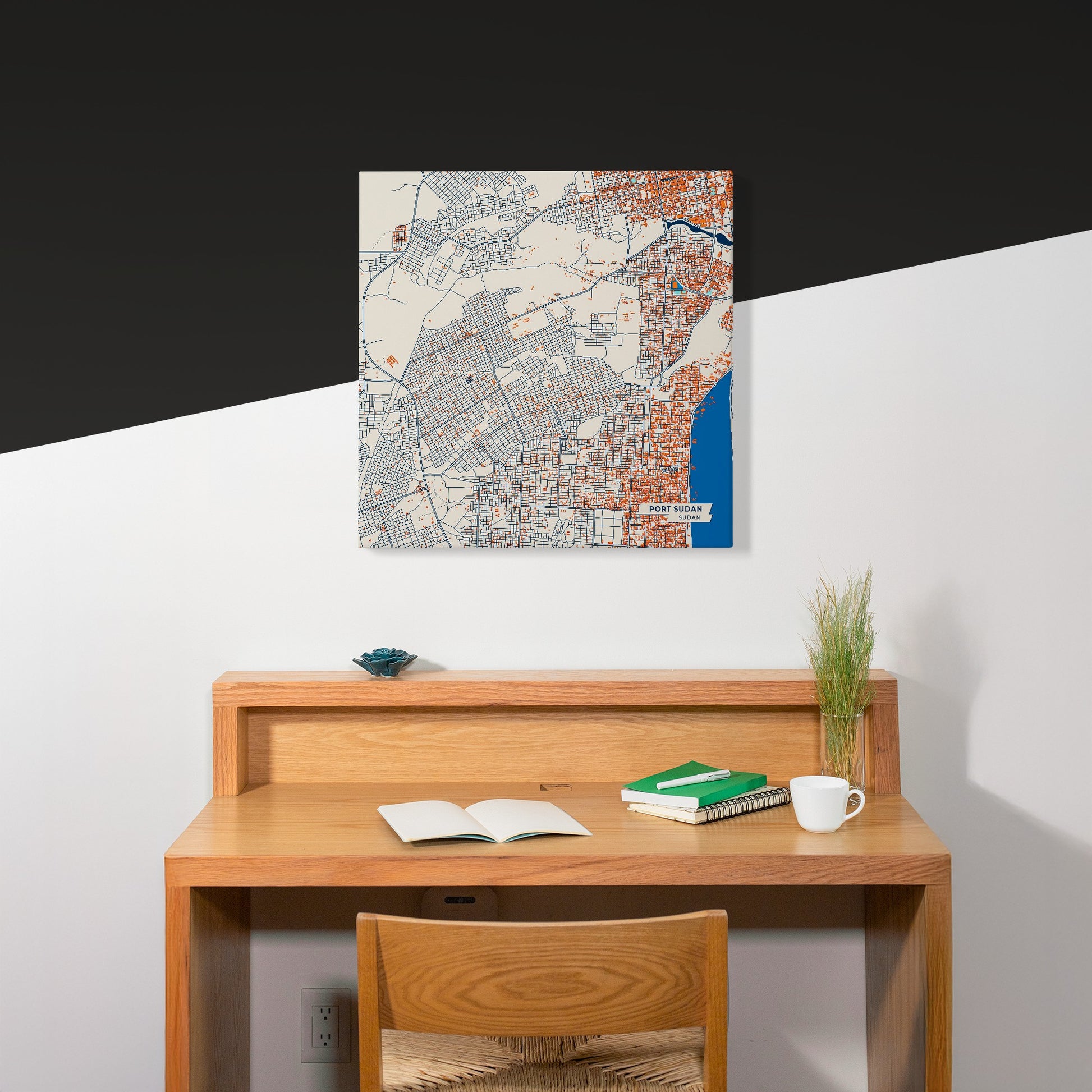 Port Sudan Sudan Colorful City Map Canvas Print Scene