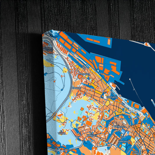 Portugalete Spain Colorful City Map Canvas Print Detail