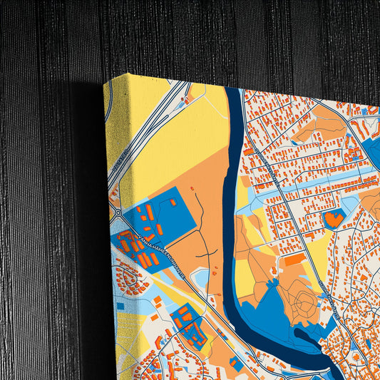 Porvoo Finland Colorful City Map Canvas Print Detail