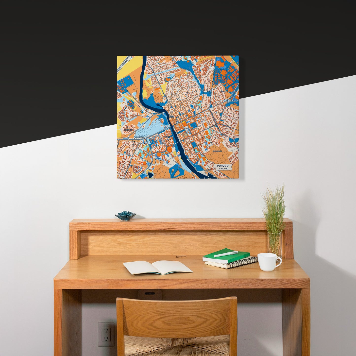 Porvoo Finland Colorful City Map Canvas Print Scene