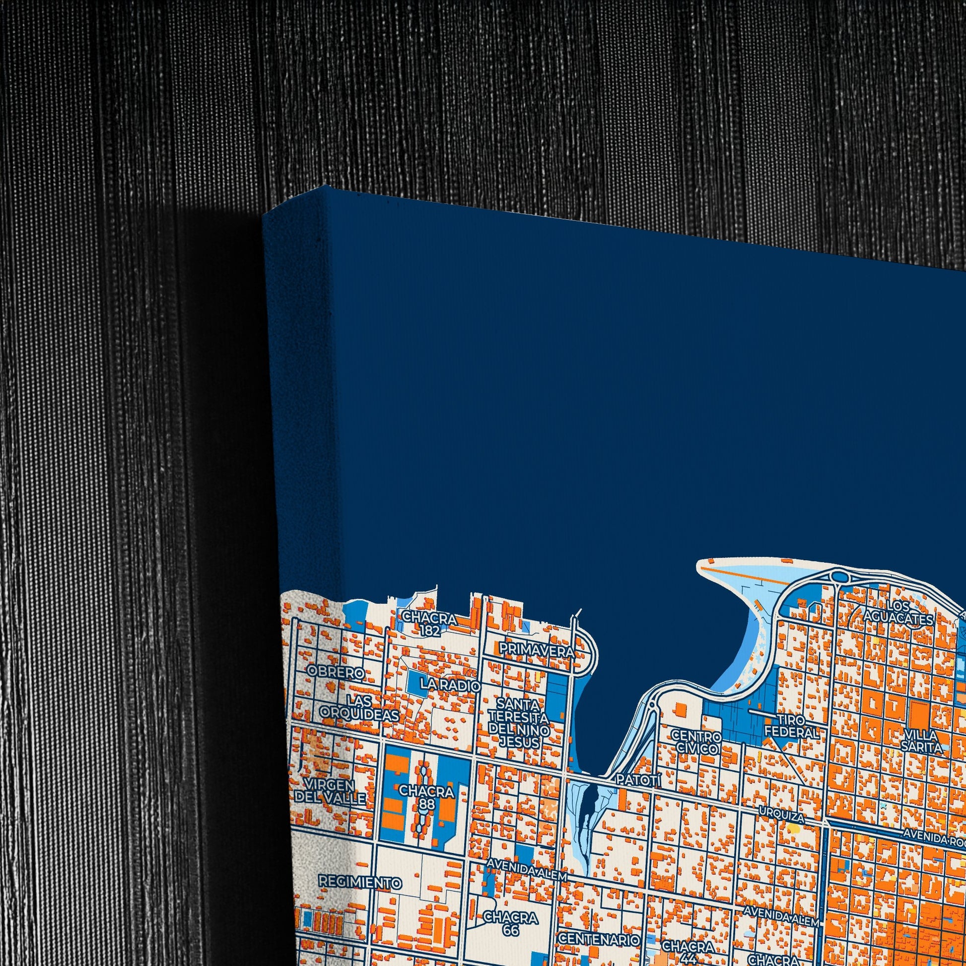 Posadas Argentina Colorful City Map Canvas Print Detail