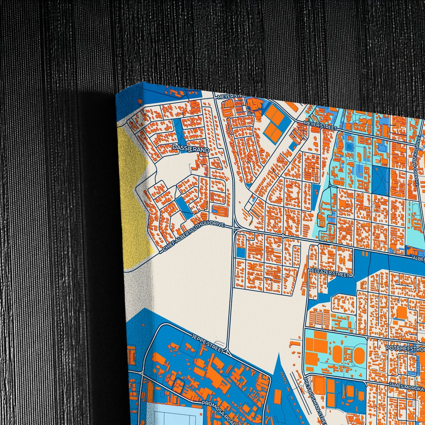 Potchefstroom South Africa Colorful City Map Canvas Print Detail