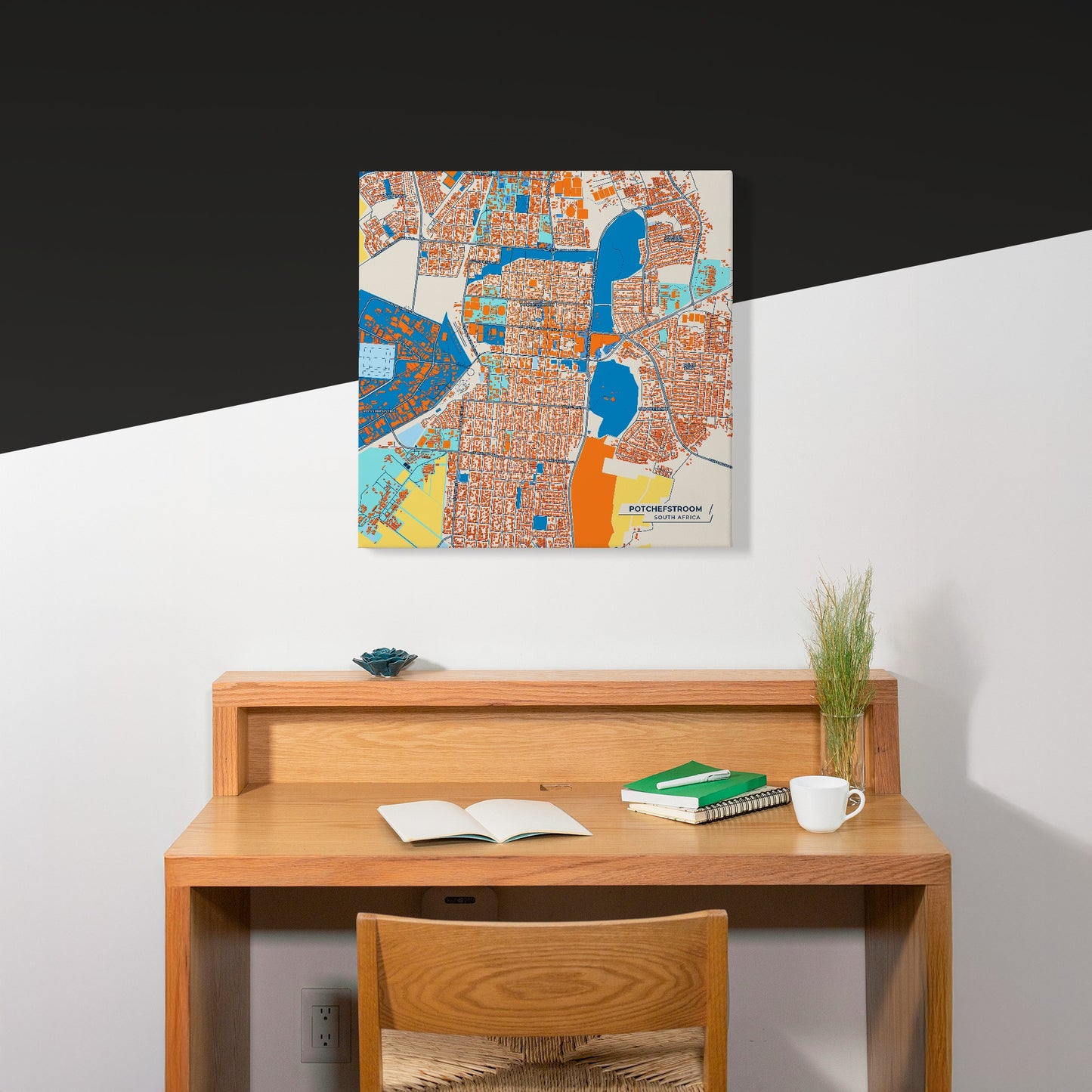 Potchefstroom South Africa Colorful City Map Canvas Print Scene