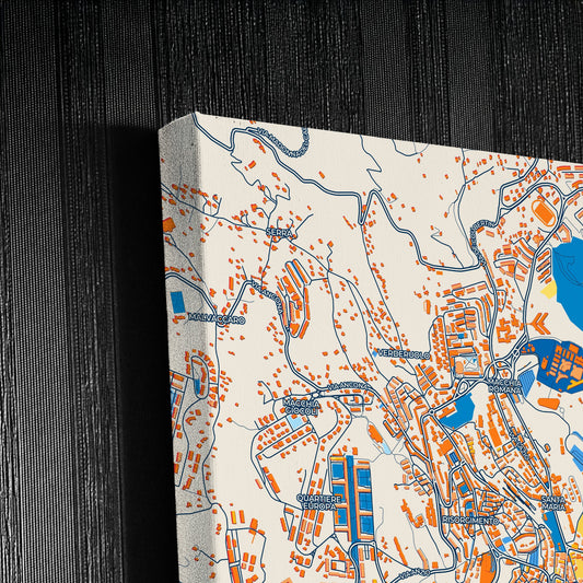 Potenza Italy Colorful City Map Canvas Print Detail