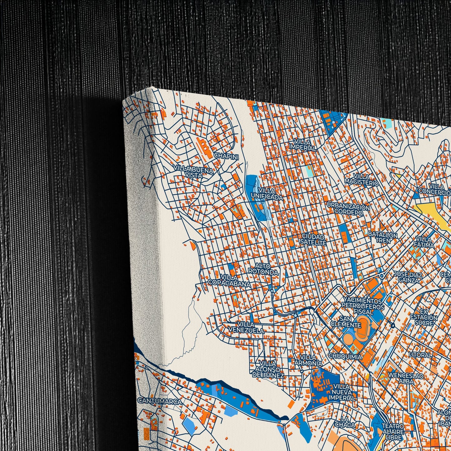 Potosi Bolivia Colorful City Map Canvas Print Detail