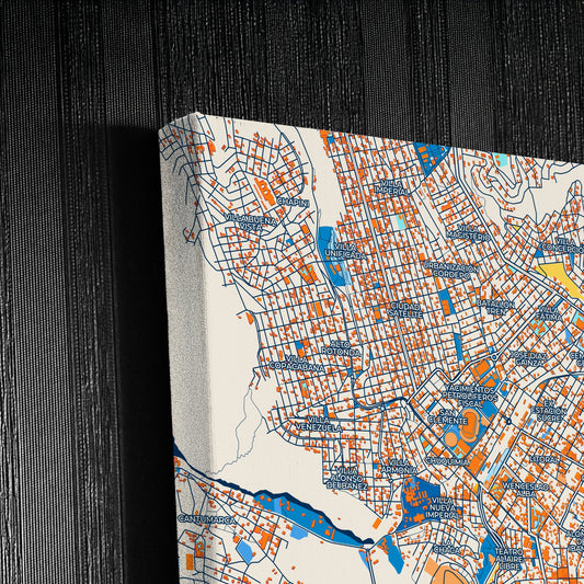 Potosi Bolivia Colorful City Map Canvas Print Detail