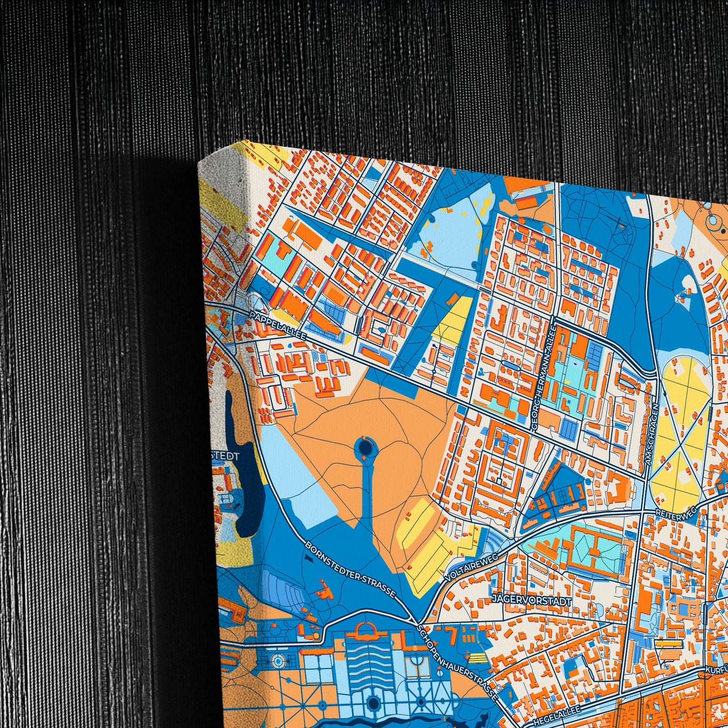 Potsdam Germany Colorful City Map Canvas Print Detail