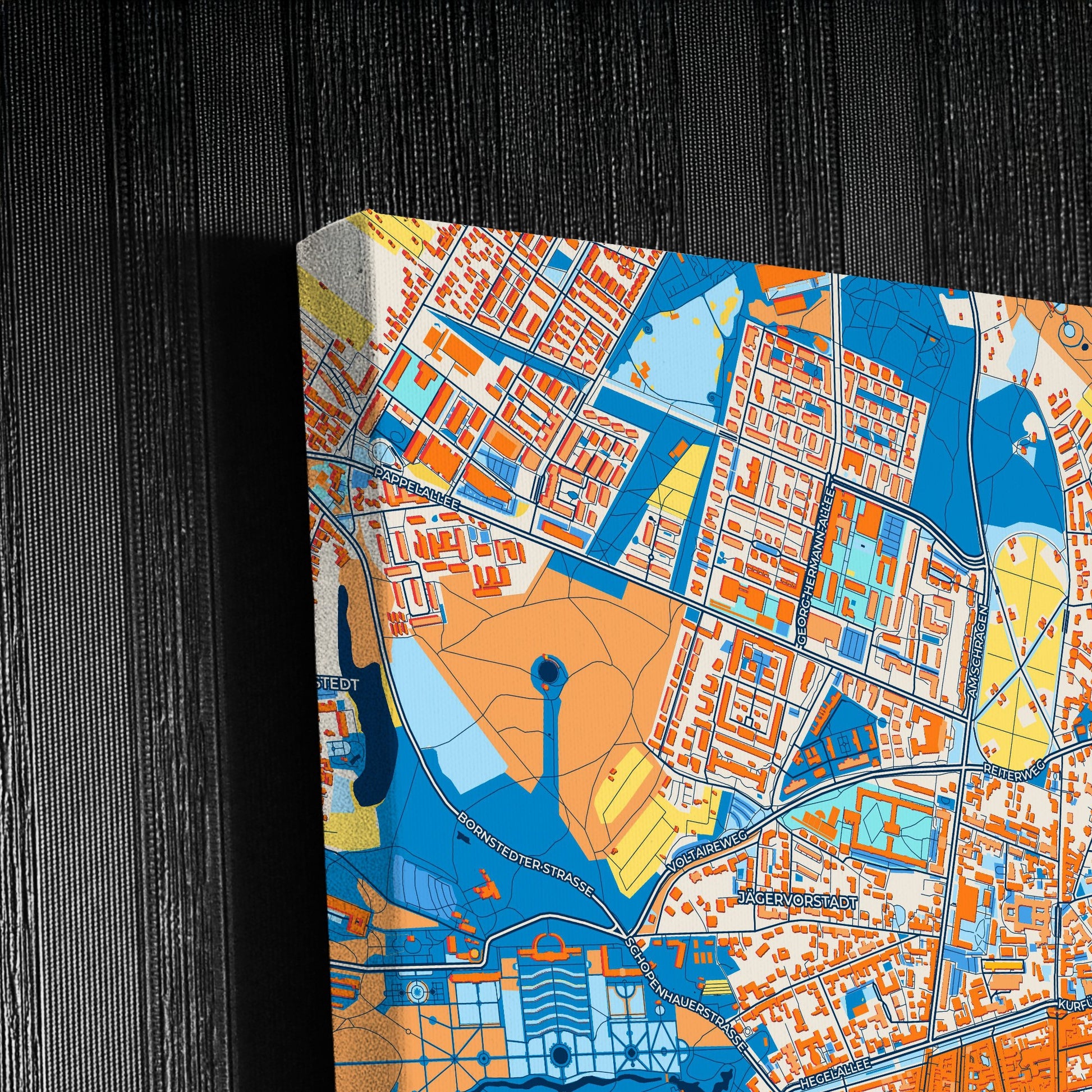 Potsdam Germany Colorful City Map Canvas Print Detail