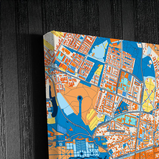 Potsdam Germany Colorful City Map Canvas Print Detail
