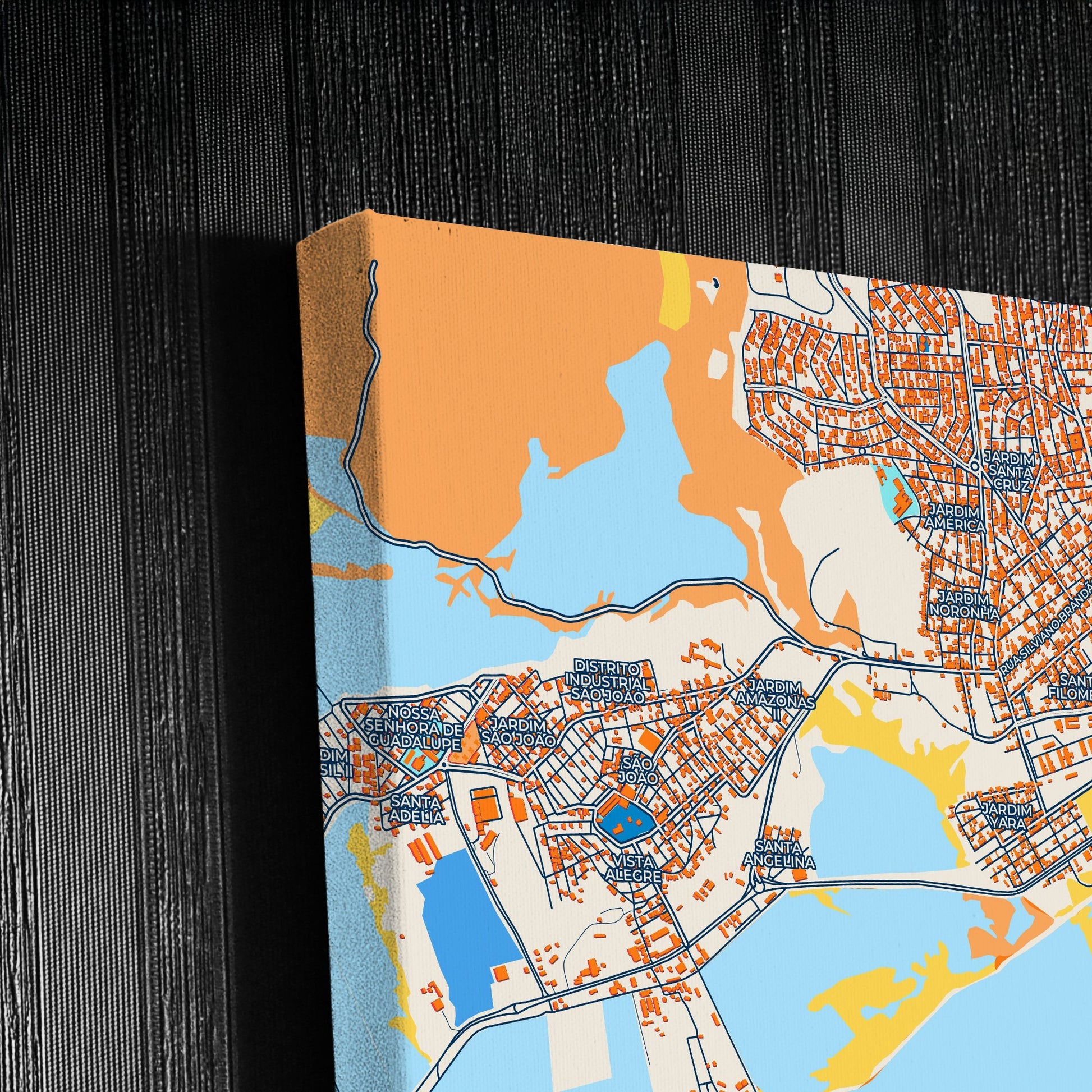 Pouso Alegre Brazil Colorful City Map Canvas Print Detail