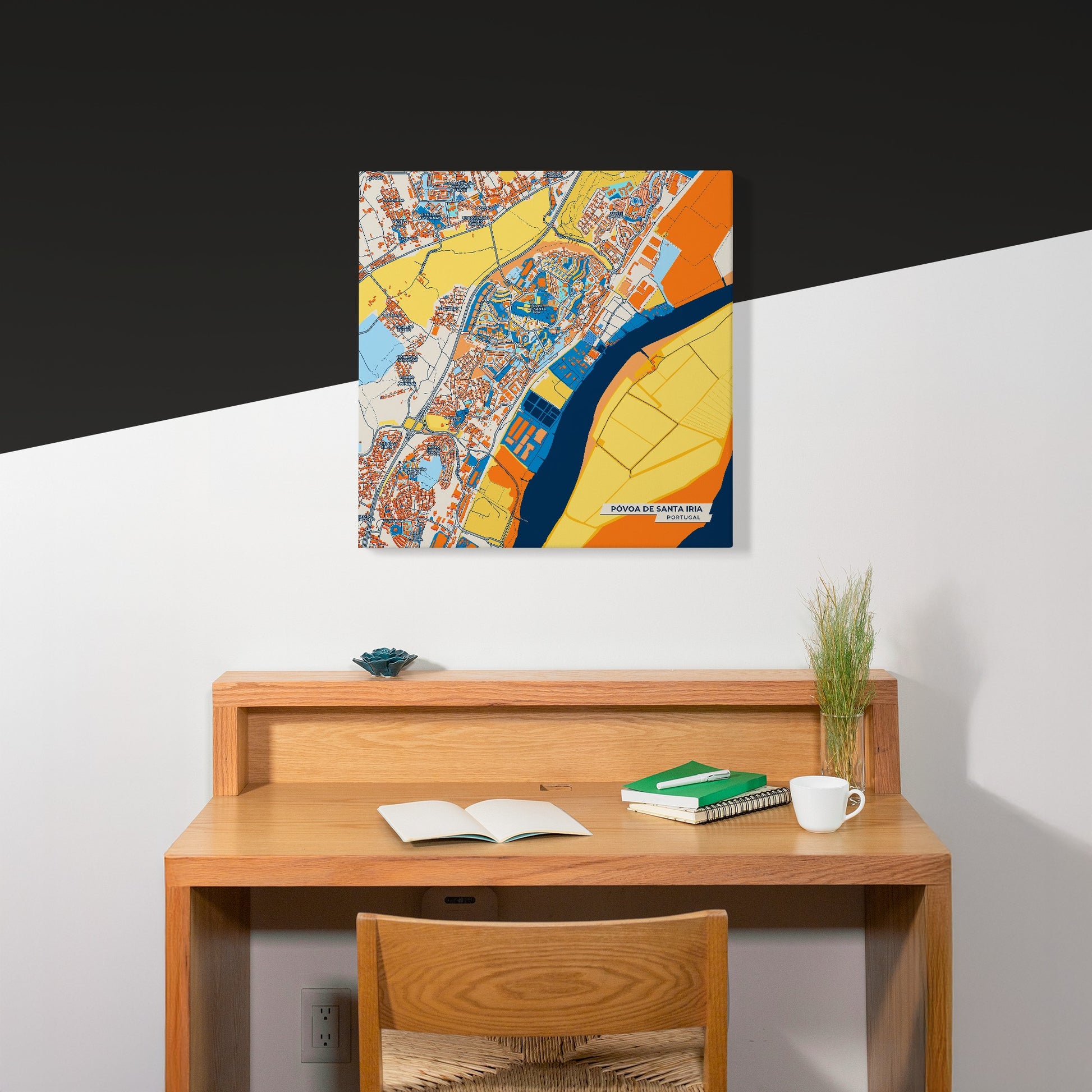 Póvoa De Santa Iria Portugal Colorful City Map Canvas Print Scene