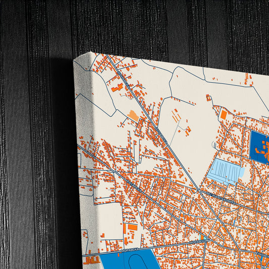 Пожаревац Serbia Colorful City Map Canvas Print Detail
