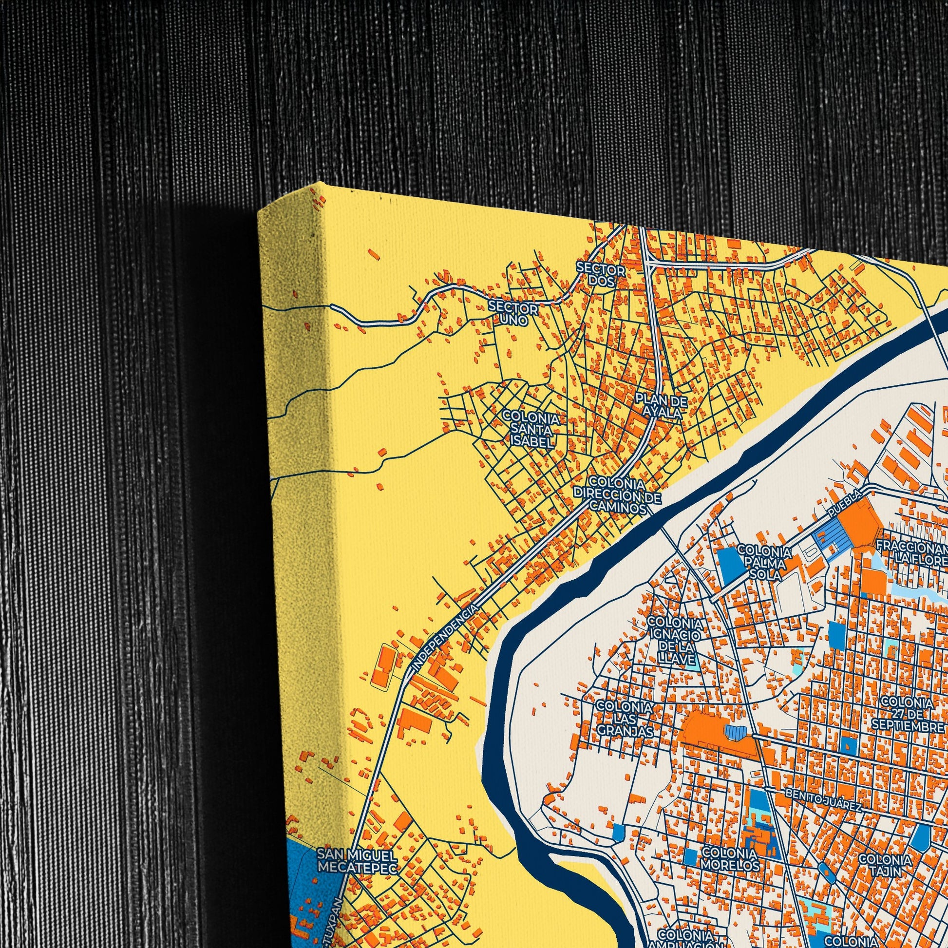 Poza Rica Mexico Colorful City Map Canvas Print Detail