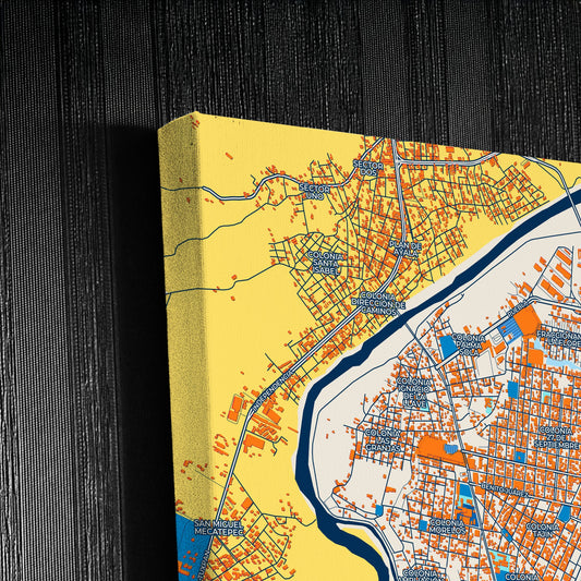 Poza Rica Mexico Colorful City Map Canvas Print Detail