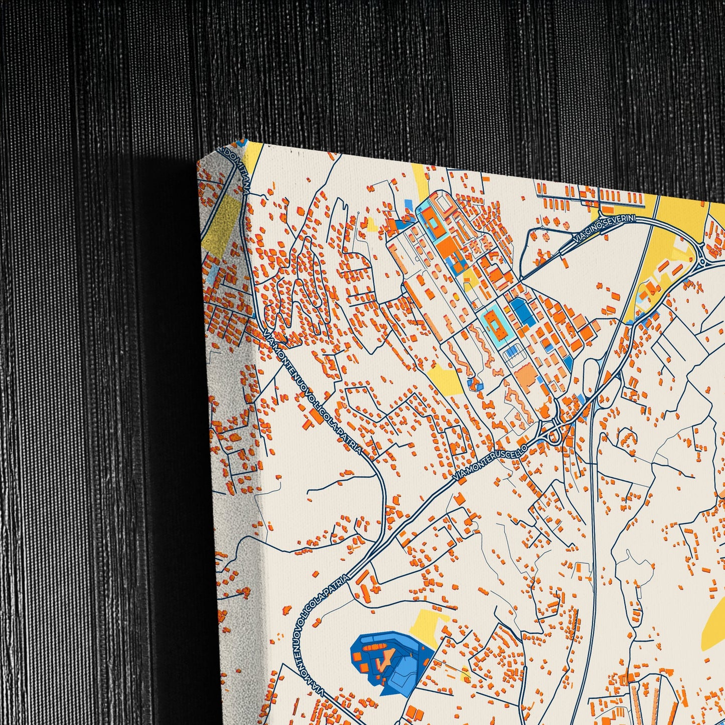 Pozzuoli Italy Colorful City Map Canvas Print Detail