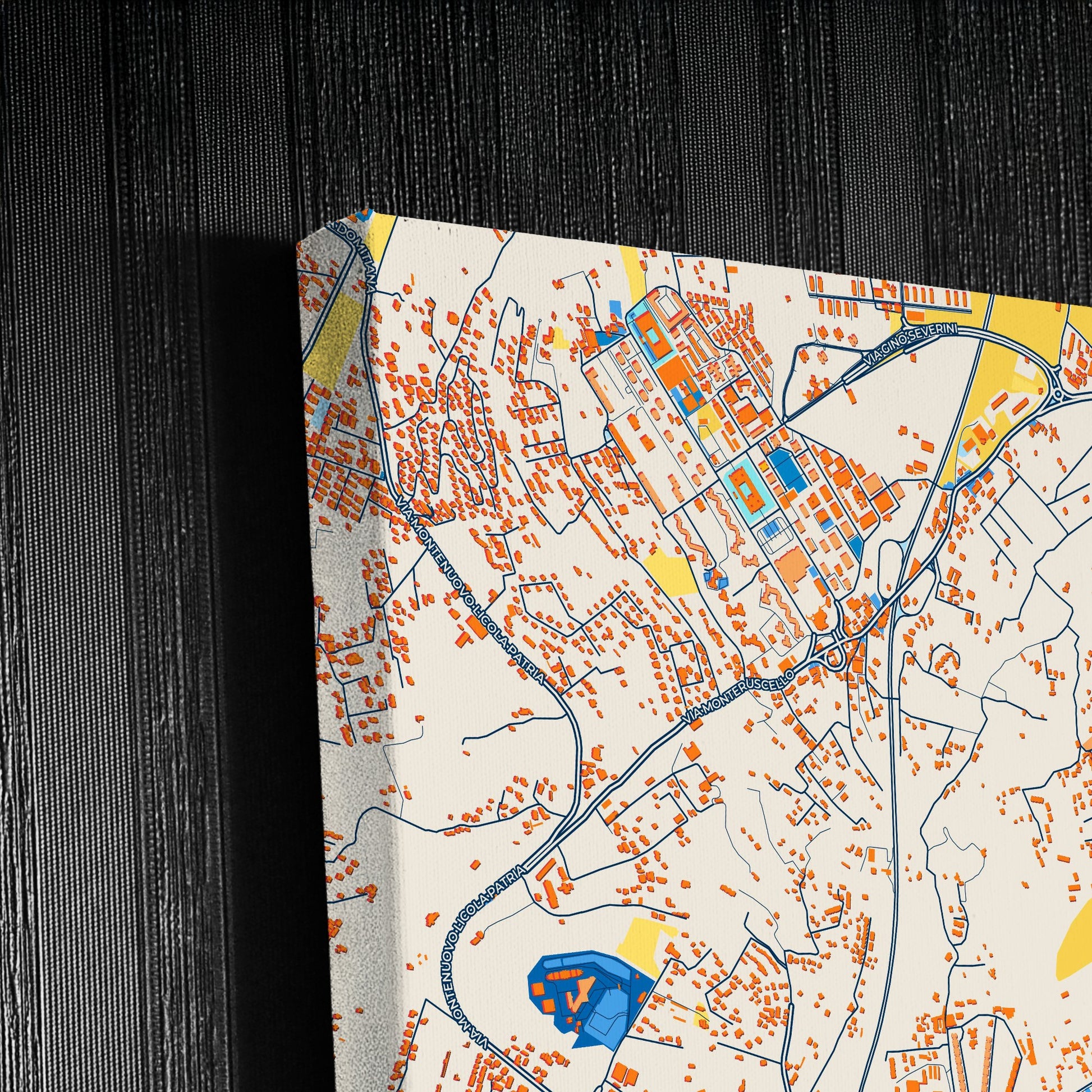 Pozzuoli Italy Colorful City Map Canvas Print Detail