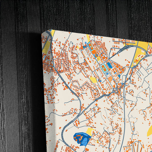 Pozzuoli Italy Colorful City Map Canvas Print Detail