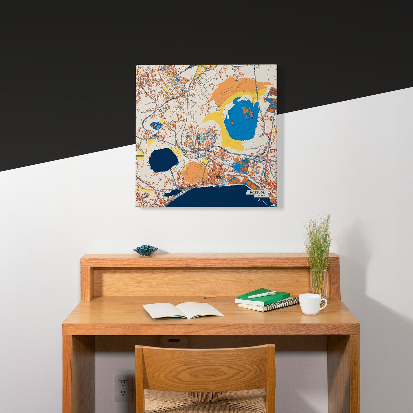 Pozzuoli Italy Colorful City Map Canvas Print Scene