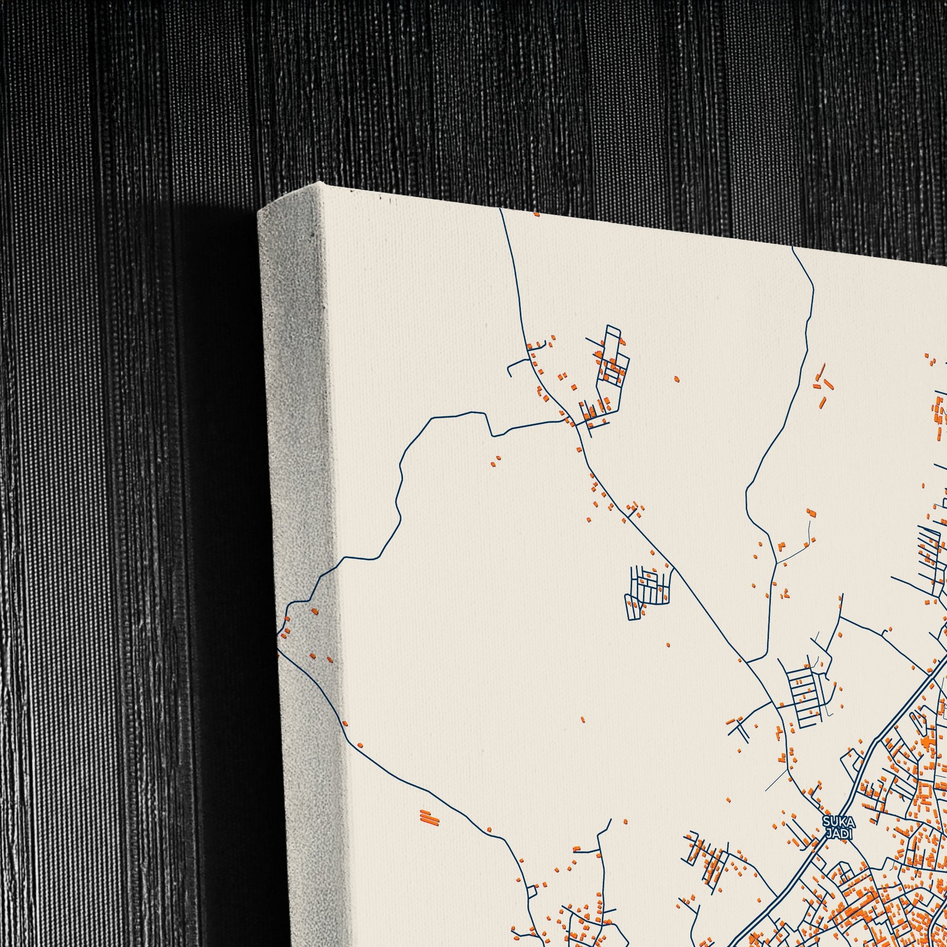 Prabumulih Indonesia Colorful City Map Canvas Print Detail