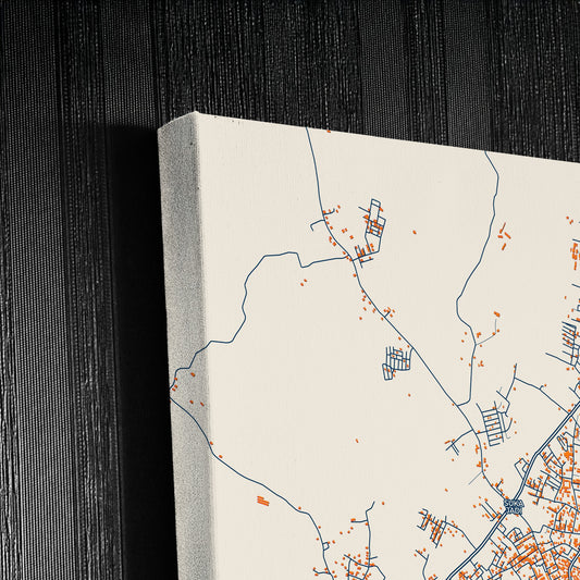 Prabumulih Indonesia Colorful City Map Canvas Print Detail