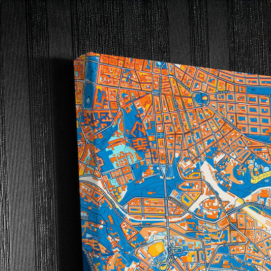 Praha Czechia Colorful City Map Canvas Print Detail