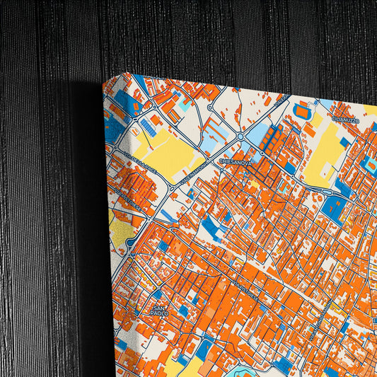 Prato  Italy Colorful City Map Canvas Print Detail