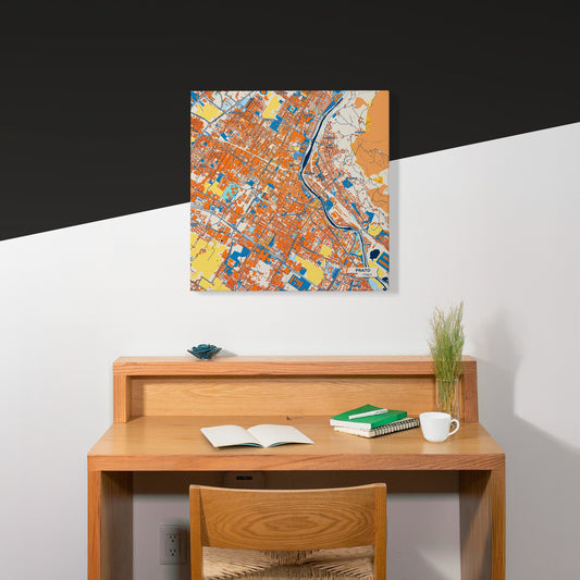 Prato  Italy Colorful City Map Canvas Print Scene