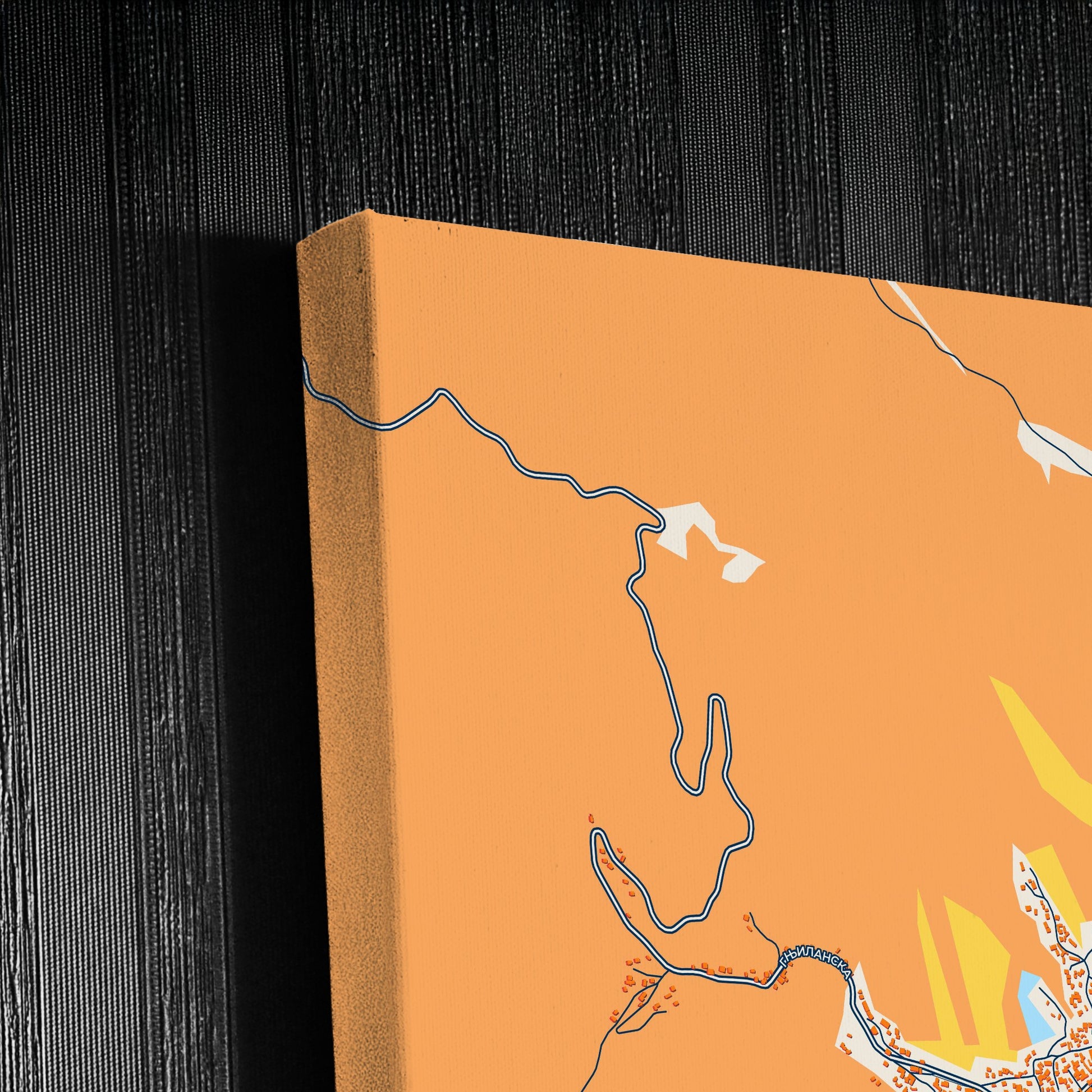 Прешево Serbia Colorful City Map Canvas Print Detail