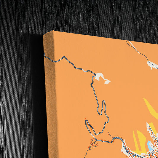 Прешево Serbia Colorful City Map Canvas Print Detail