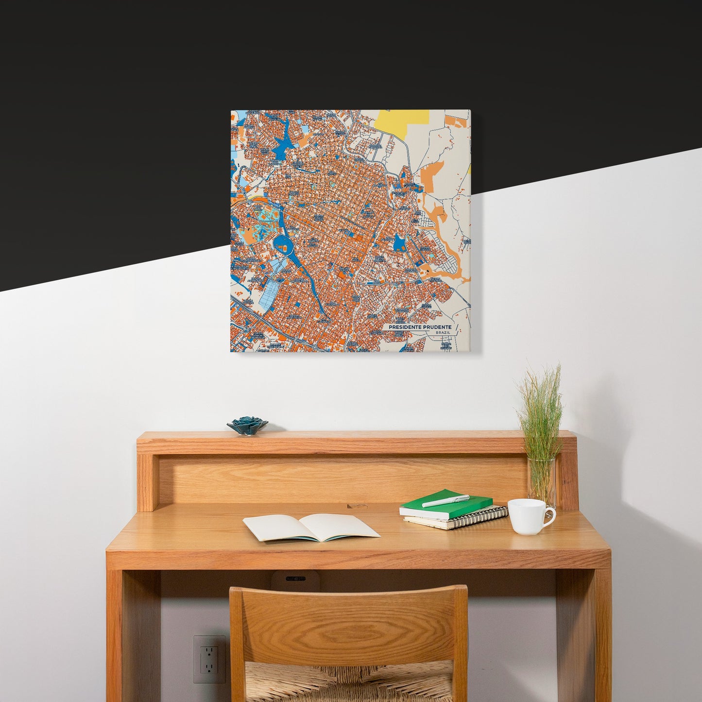 Presidente Prudente Brazil Colorful City Map Canvas Print Scene