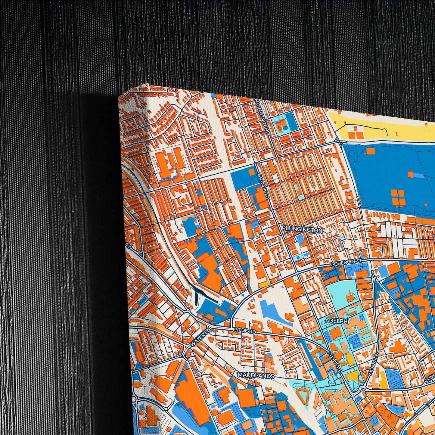 Preston England Colorful City Map Canvas Print Detail