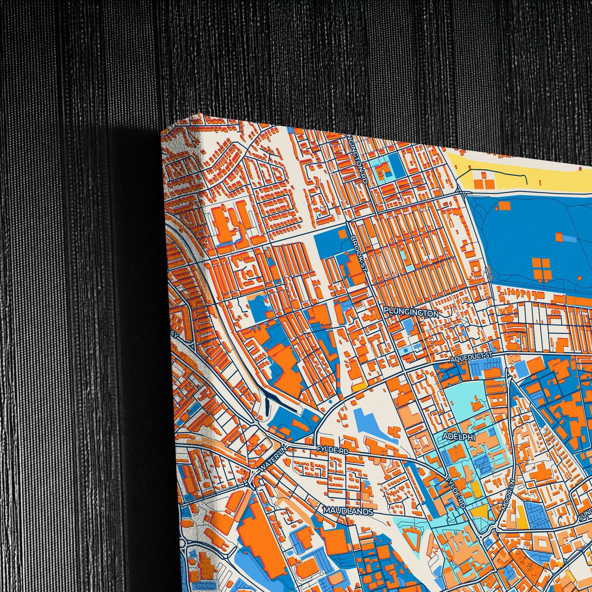 Preston England Colorful City Map Canvas Print Detail