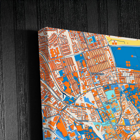 Preston England Colorful City Map Canvas Print Detail
