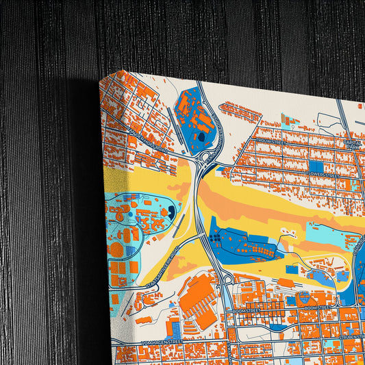 Pretoria South Africa Colorful City Map Canvas Print Detail