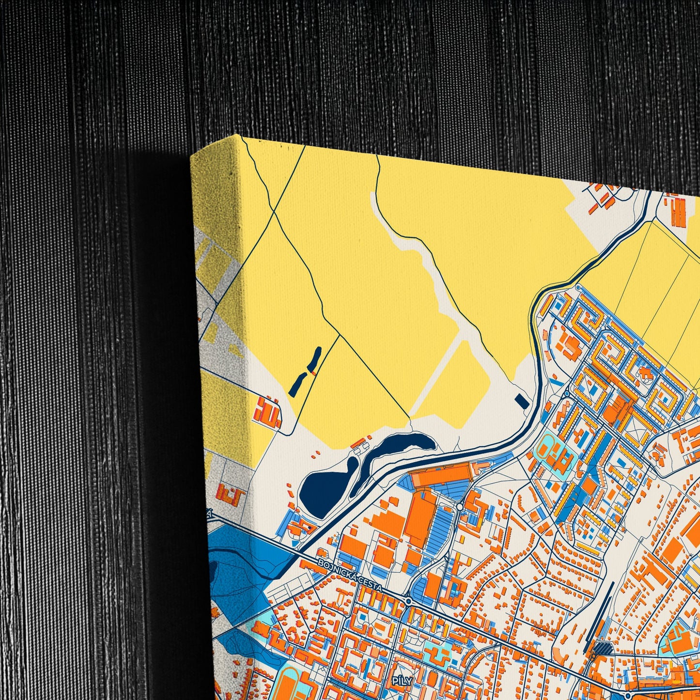 Prievidza Slovakia Colorful City Map Canvas Print Detail