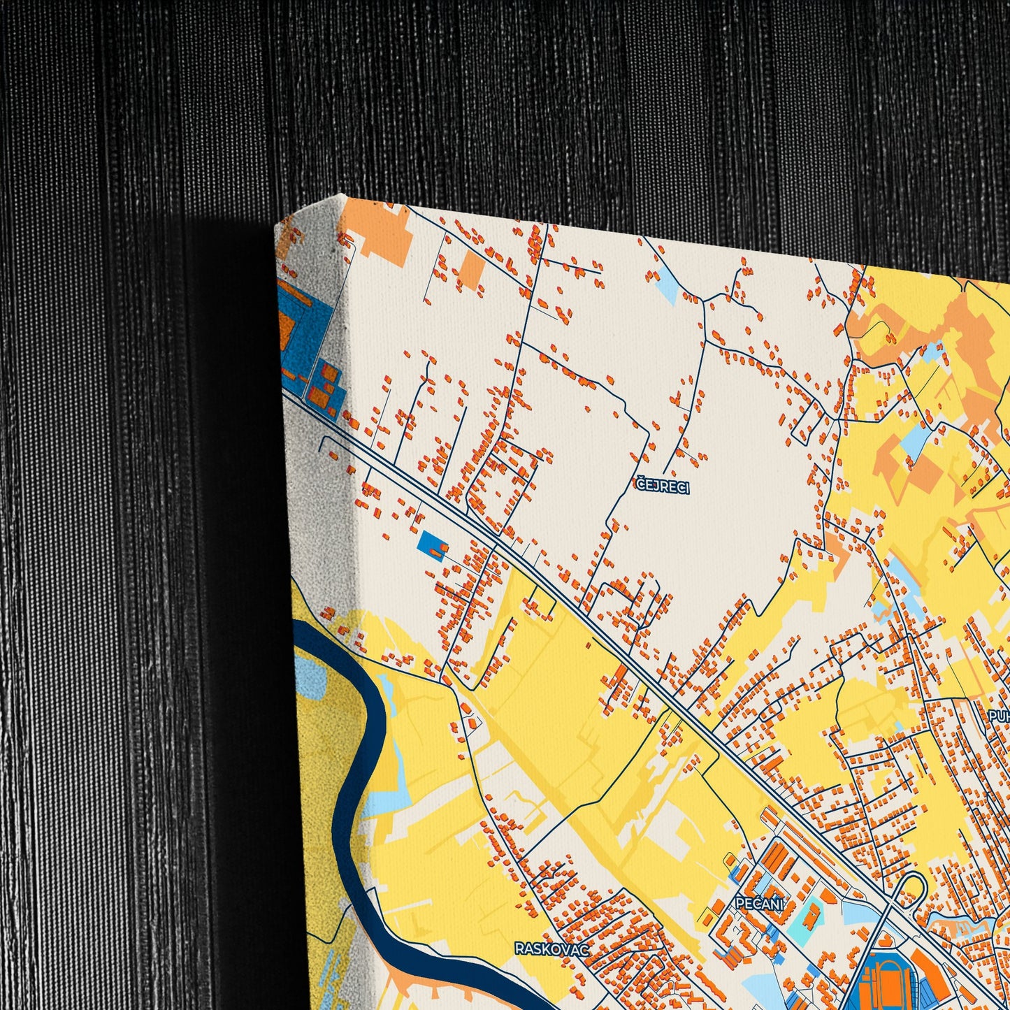Prijedor Bosnia And Herzegovina Colorful City Map Canvas Print Detail