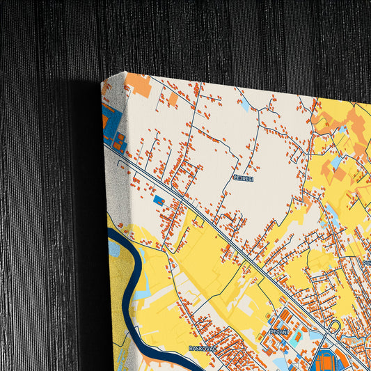 Prijedor Bosnia And Herzegovina Colorful City Map Canvas Print Detail