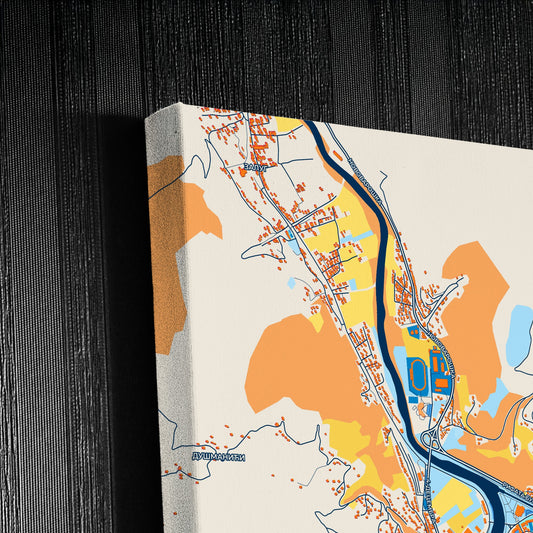 Пријепоље Serbia Colorful City Map Canvas Print Detail