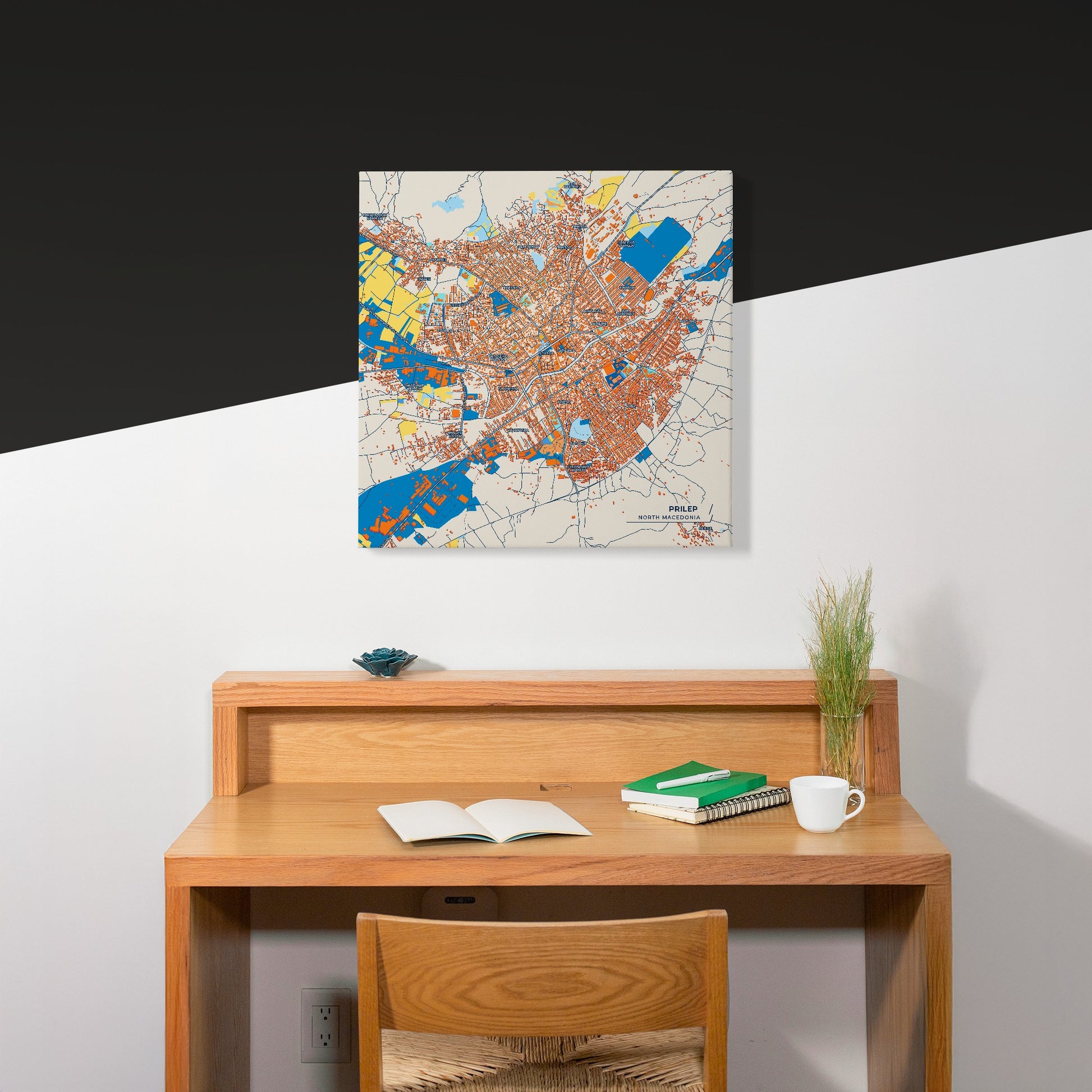 Prilep North Macedonia Colorful City Map Canvas Print Scene