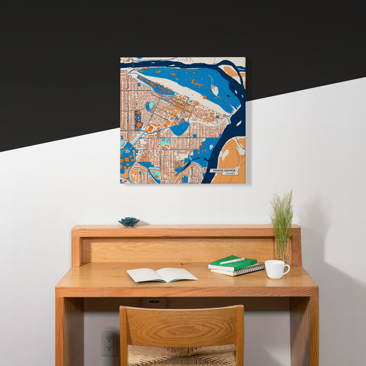Prince George Canada Colorful City Map Canvas Print Scene