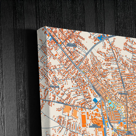 Prizreni Kosovo Colorful City Map Canvas Print Detail