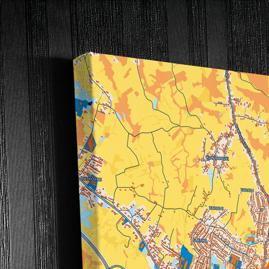 Prnjavor Bosnia And Herzegovina Colorful City Map Canvas Print Detail