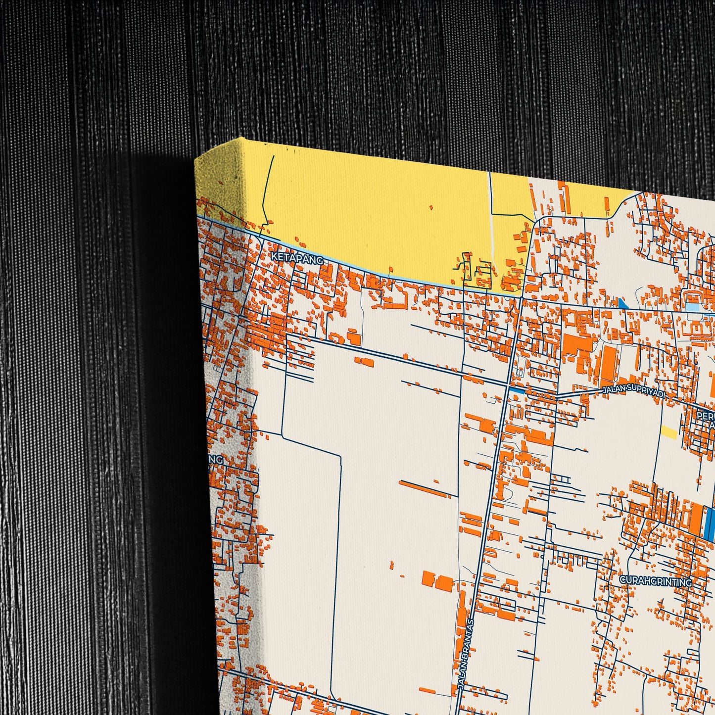 Probolinggo Indonesia Colorful City Map Canvas Print Detail