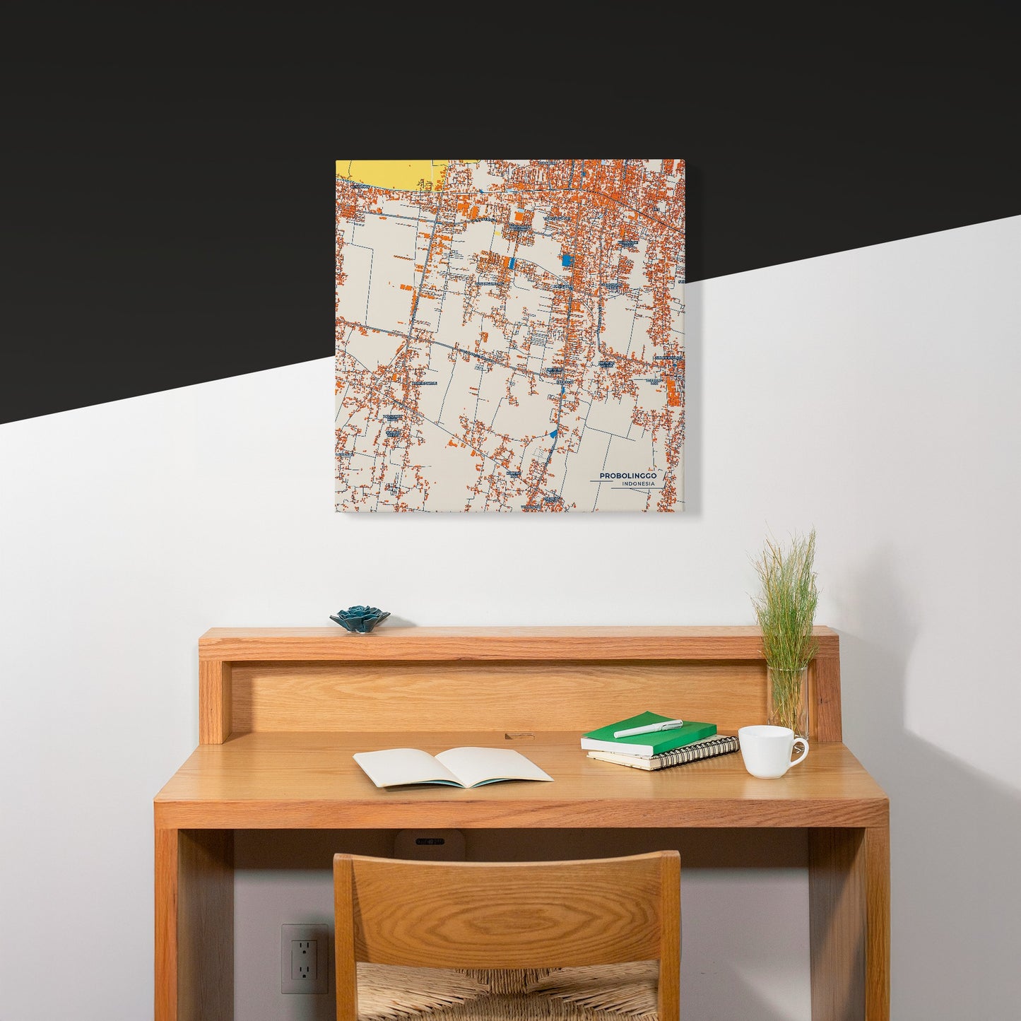 Probolinggo Indonesia Colorful City Map Canvas Print Scene